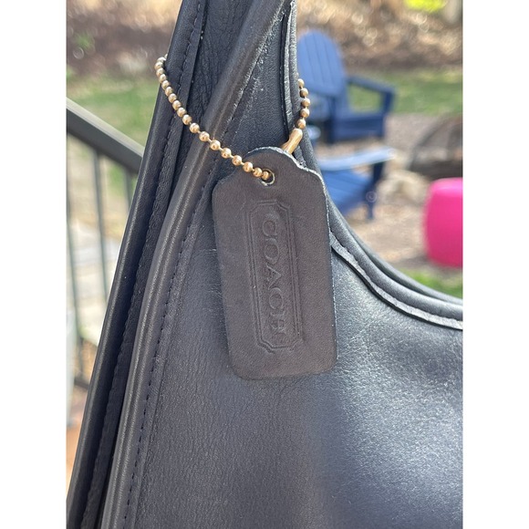 SOLD!  Vintage COACH Ergo Zip Blue Leather Shoulder Bag No 9025 - Picture 3 of 11